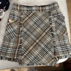 plaid fringe skirt